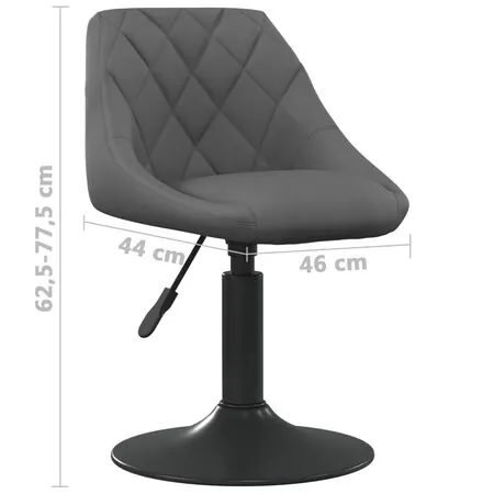  Scaune de sufragerie pivotante, 6 buc, gri închis, catifea