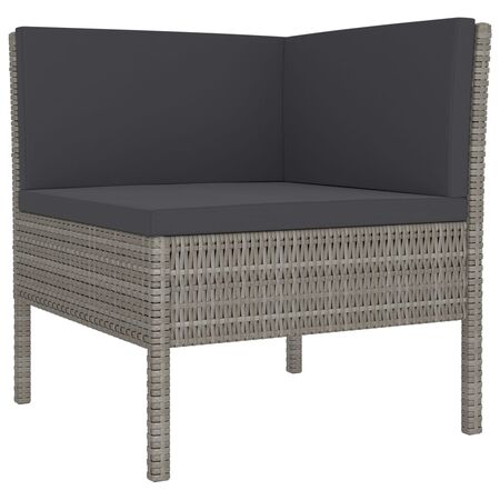  Set mobilier de grădină cu perne, 11 piese, gri, poliratan