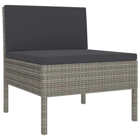  Set mobilier de grădină cu perne, 8 piese, gri, poliratan