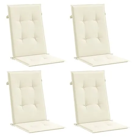  Perne scaun cu spătar înalt, 4 buc., crem, 120x50x3 cm, textil