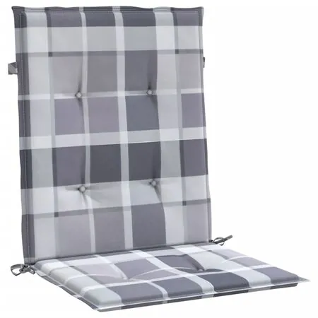  Perne cu spătar, gri carouri, 4 buc., 100x50x3cm, textil Oxford