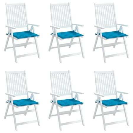  Perne scaune grădină 6 buc. albastru 50x50x3 cm țesătură Oxford