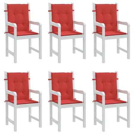  Perne cu spătar mic, 6 buc., roșu, 100x50x3 cm, textil oxford