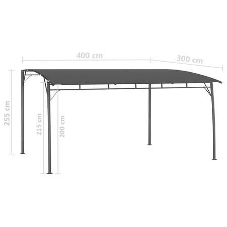  Copertină pavilion de grădină, antracit, 4x3x2,55 m