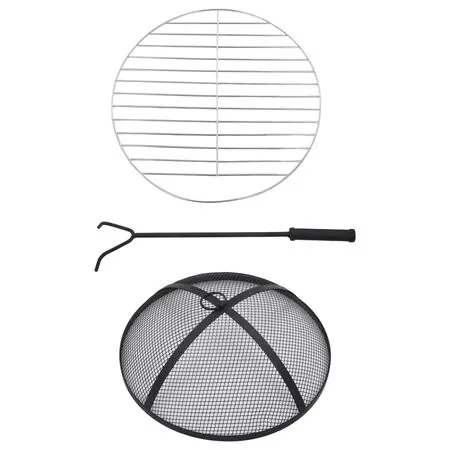  Masă cu vatră de foc, mozaic, cărămiziu, 68 cm, ceramică