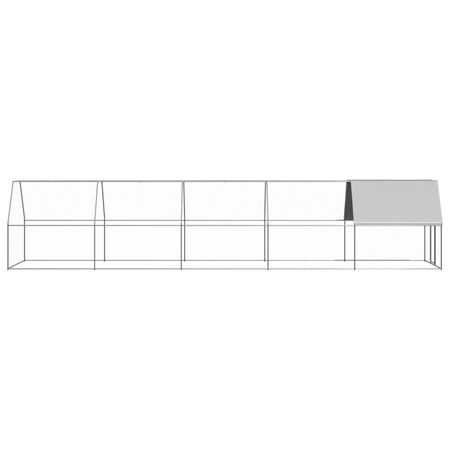  Coteț de exterior pentru păsări, 2x10x2 m, oțel zincat