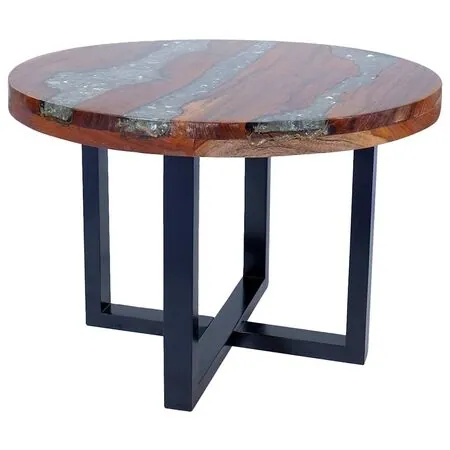  Măsuță de cafea, 60 cm, lemn de tec și rășină