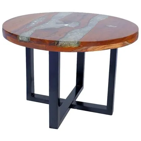  Măsuță de cafea, 60 cm, lemn de tec și rășină