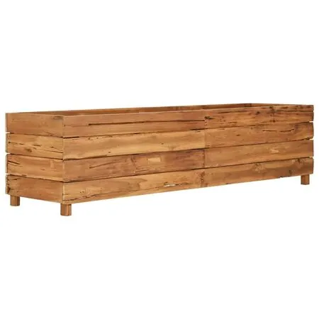  Strat înălțat, 150x40x38 cm, lemn de tec reciclat și oțel