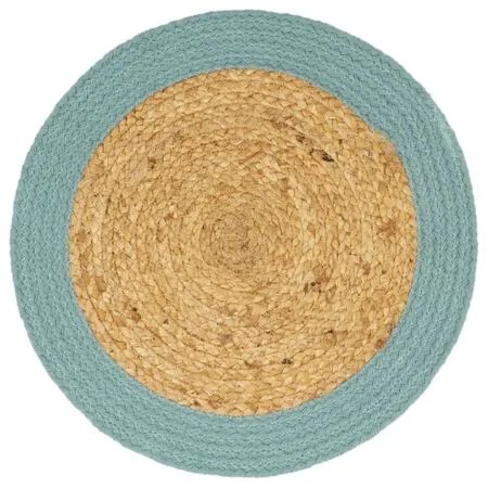  Naproane, 6 buc., natural și verde, 38 cm, iută și bumbac