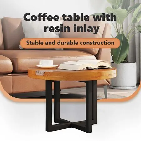  Măsuță de cafea, 60 cm, lemn de tec și rășină