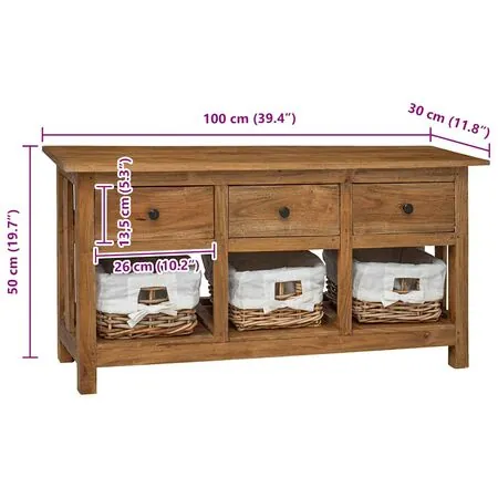  Dulap, 100x30x50 cm, lemn masiv de mahon