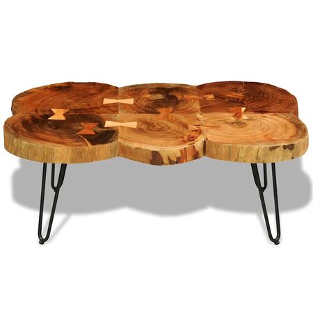  Măsuță de cafea, 35 cm, 6 butuci, lemn masiv de acacia