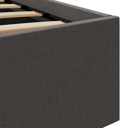  Cadru pat hidraulic cu LED, gri închis, 120x200 cm, textil 