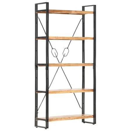  Bibliotecă cu 5 rafturi, 90 x 30 x 180 cm, lemn masiv de acacia