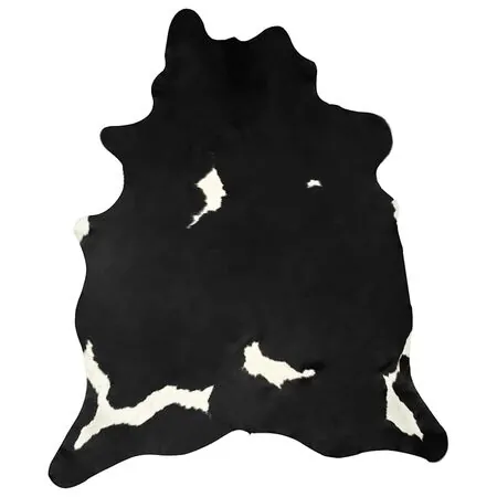  Covor din piele de vită, negru și alb, 150x170 cm