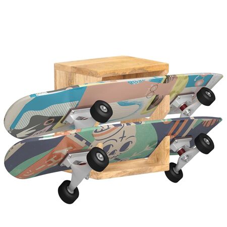  Suport skateboard de perete, 25x20x30 cm, lemn masiv de mango