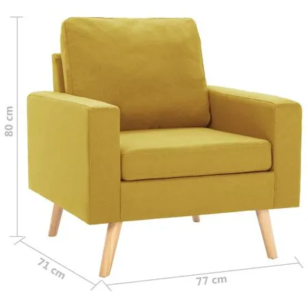  Fotoliu, galben, material textil