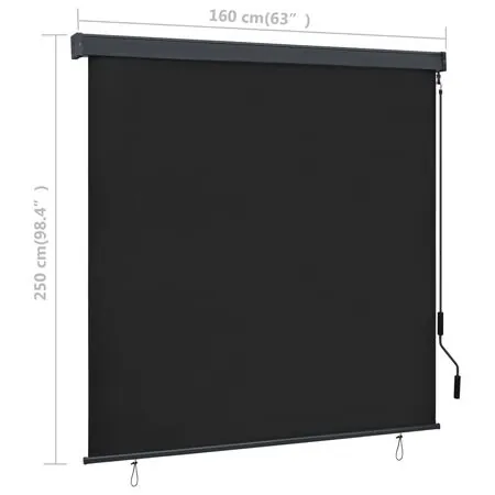  Jaluzea tip rulou de exterior, antracit, 160 x 250 cm