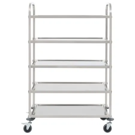  Cărucior de bucătărie 5 niveluri 107x55x147 cm oțel inoxidabil