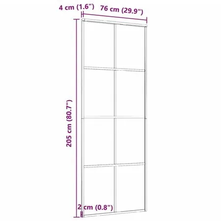  Ușă glisantă, negru, 76x205 cm, aluminiu și sticlă ESG