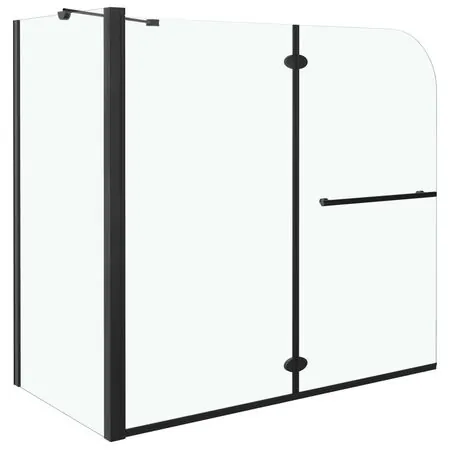  Cabină de duș dublu-pliabilă, negru, 120x68x130 cm, ESG