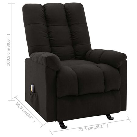  Fotoliu de masaj rabatabil, negru, material textil