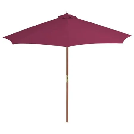  Umbrelă de soare exterior, stâlp din lemn, 300 cm, roșu bordo