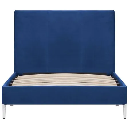  Cadru de pat, albastru, 90 x 200 cm, material textil