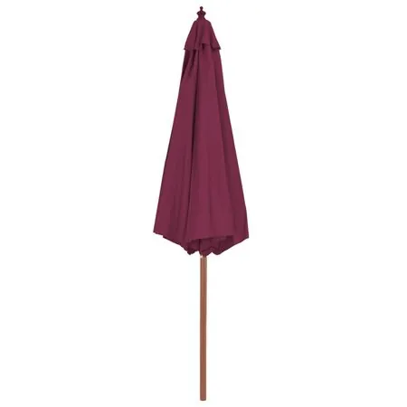  Umbrelă de soare exterior, stâlp din lemn, 300 cm, roșu bordo