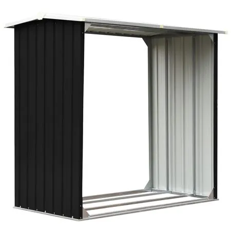  Șopron depozitare lemne antracit 172x91x154 cm oțel galvanizat