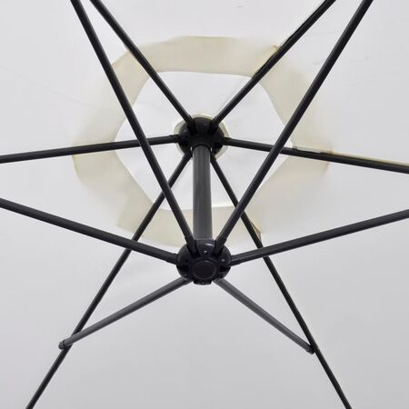  Umbrelă de soare de grădină în consolă, alb nisipiu, 3 m