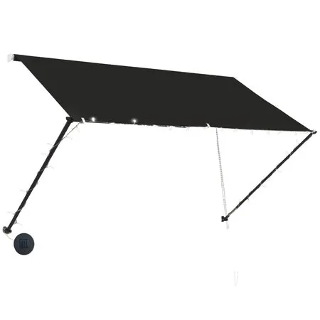  Copertină retractabilă cu LED, antracit, 250 x 150 cm