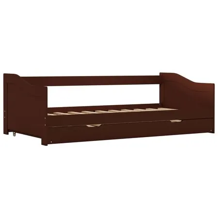  Cadru pat canapea, extensibil, maro, 90 x 200 cm, lemn de pin