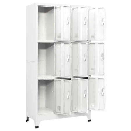  Dulap vestiar cu 9 compartimente, oțel, 90 x 45 x 180 cm, gri 