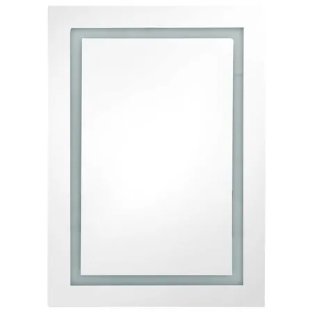  Dulap de baie cu oglindă și LED, negru strălucitor, 50x13x70 cm
