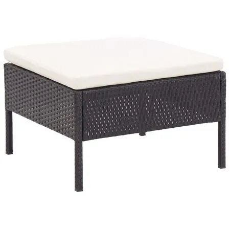  Set mobilier de grădină cu perne, 8 piese, negru, poliratan