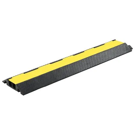  Rampă de protecție cabluri, 4 buc., 2 canale, cauciuc 101,5 cm   