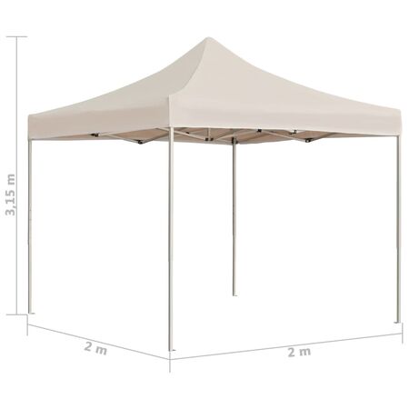  Cort de petrecere profesional pliabil, crem, 2 x 2 m, aluminiu