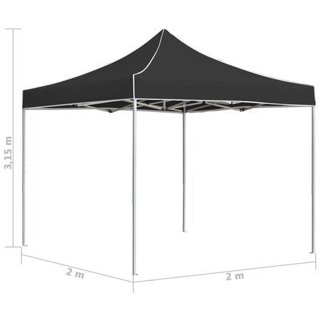  Cort de petrecere pliabil, antracit, 2 x 2 m, aluminiu