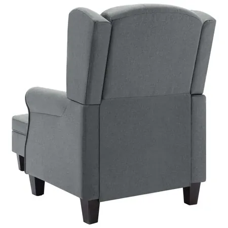  Fotoliu cu taburet pentru picioare, gri deschis material textil