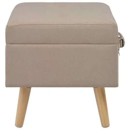 Taburet cu depozitare, 40 cm, bej, material textil