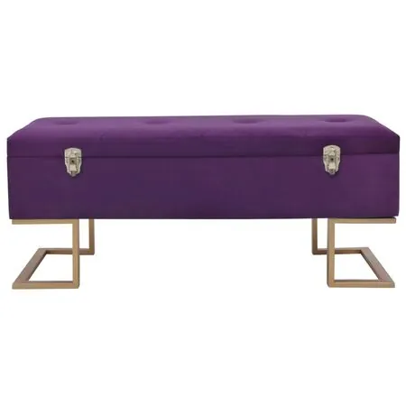  Banchetă cu un compartiment de depozitare violet 105cm catifea