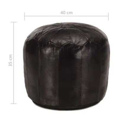  Taburet, negru, 40x35 cm, piele naturală de capră