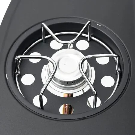  Grătar pe gaz, 4+1 zone de gătit, negru, oțel