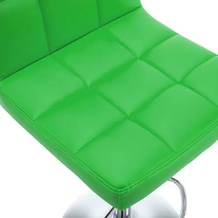  Scaune de bar, 2 buc., verde, piele ecologică