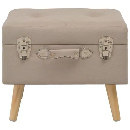  Taburet cu depozitare, 40 cm, bej, material textil