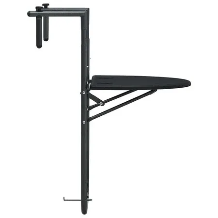  Masă balcon suspendată negru 60x64x83,5 cm plastic aspect ratan