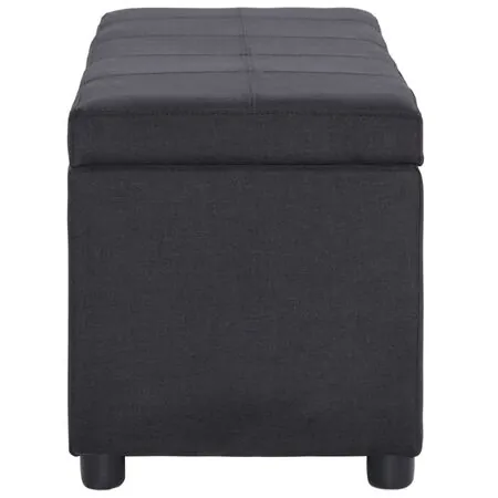  Bancă cu compartiment de depozitare, negru, 116 cm, poliester