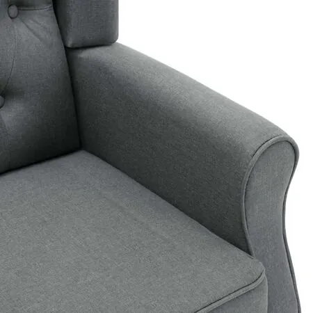  Fotoliu cu taburet pentru picioare, gri deschis material textil